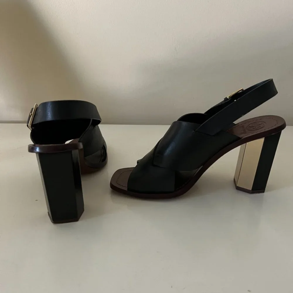Tory Burch Bleeker Heel, Black, Size 9M - Picture 6 of 7